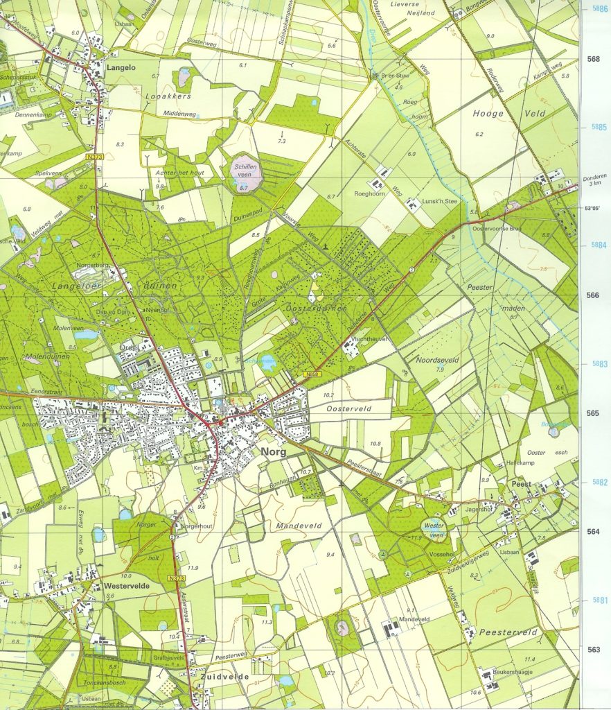 stafkaart Norg met Molenduinenstafkaart Norg met Molenduinen